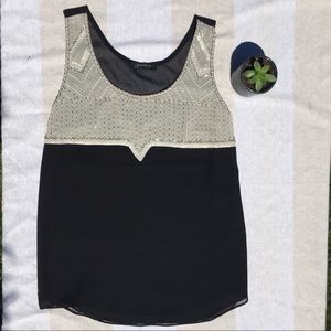 Sheer black sequin tank